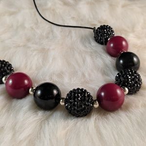 Garnet and Black Pearl necklace